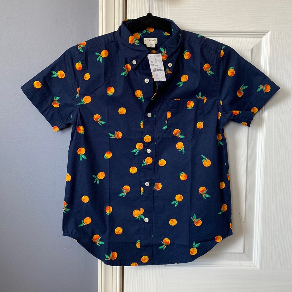 Fun citrus printed, light breathable 98% Cotton material, Boys button down